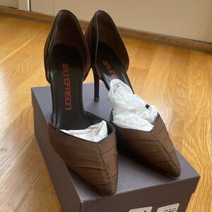 Brown Pointed Toe Stiletto Heels